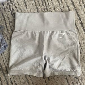 White gym shark shorts